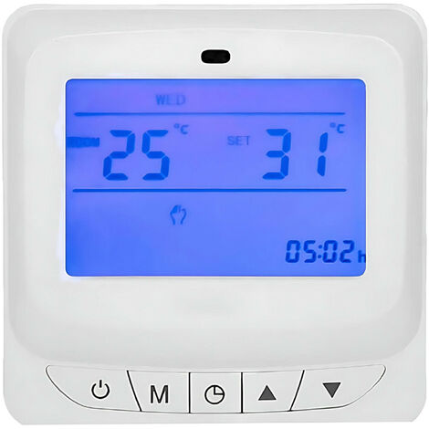 ORION91 7hSevenOn Elec - Termostato Digital Programable, Calefacción, Hogar, Caldera Gas, Gasóleo y Pellet, Pantalla Retroiluminada LCD, Potencia Máxima 200W, Frecuencia 50Hz, Protección IP20, Color Blanco