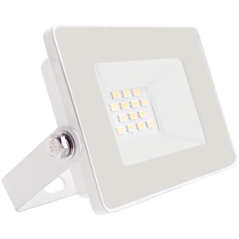 7hSevenOn - Foco led Exterior Ultraslim Orientable 10W, Aluminio, Difusor Cristal Transparente, Jardín, Exterior, 4000K, 800lm, Ángulo Apertura 120º, 30.000H Vida Útil, Protección IP65, Color Blanco