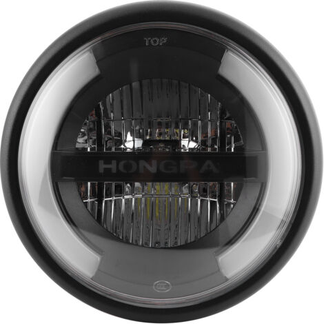 7in Vintage LED Phare High Low Beam Daytime Running Light Anneau Clignotant pour MotorcycleMatte Black Housing