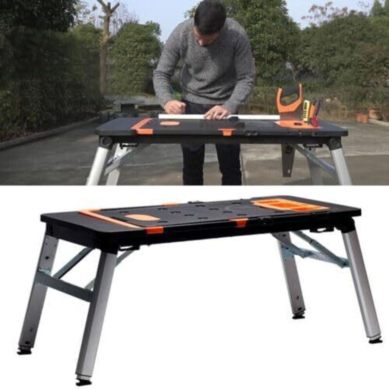 7in1 Établi Pliable Table de Travail Hauteur réglable Planche à roulettes Chariot de Transport Table de Travail multifonctionnelle Hauteur réglable