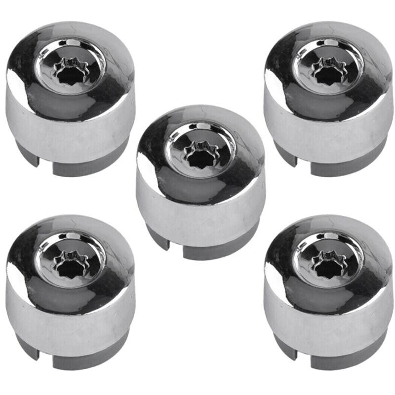 Image of Tlily - 7L6 601 173A 2ZZ 5-teilige Chrom-Radmutternkappenabdeckung für 2004-2017 7L6601173A