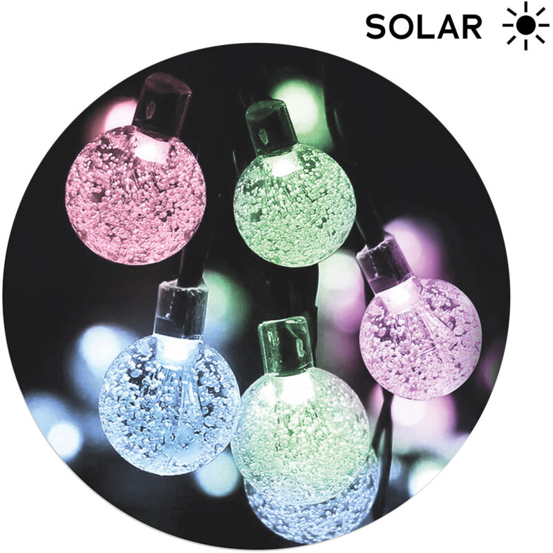 

7m. guirnalda solar bolas transparentes 50 Leds multicolor ( 79.758/7/RGB) - Electro Dh