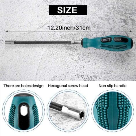 7MM Douille Tournevis Flexible Hexagonale Flex Manuel Socket Outils A Main