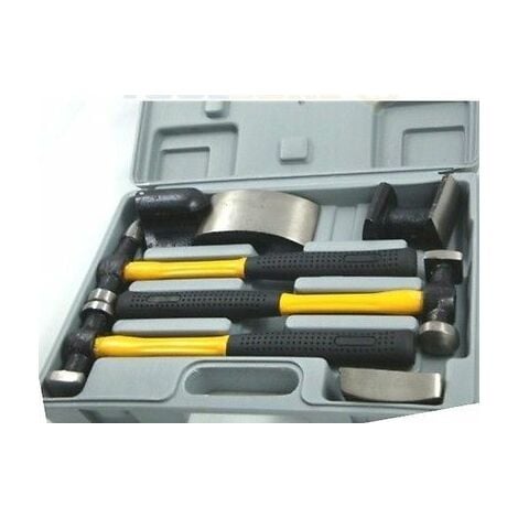 TOOLZONE 7PC CAR AUTO BODY DENT REPAIR PANEL BEATERS BEATING FIBREGLASS HAMMER KIT AU187