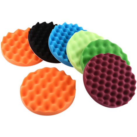 7Pcs 8" ponge Polissage Polissage Cirage Pad Kit Outil pour Voiture Polisseuse Tampon