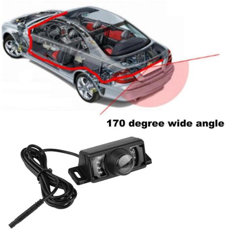7pcs Caméra de recul IR LED vision nocturne sans fil pour voiture - Émetteur récepteur vidéo RCA.