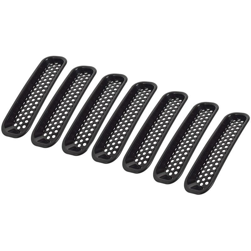 

Happyshop - 7PCS Circulo decorativo Insercion de rejilla delantera Malla de luz Circulo Protector de rejilla para Jeep Wrangler JK 2007-2018 2