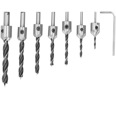 7Pcs Countersink Drill Bits Set Woodworking High Speed Steel Counter Sinker Drill Bit for Carpentry