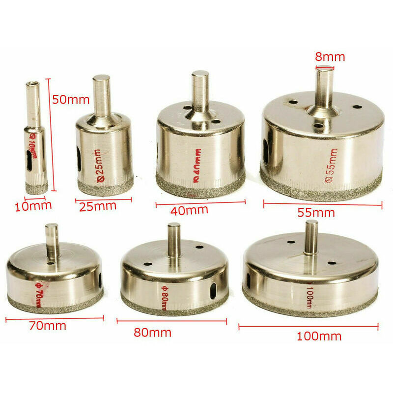 Lucky-88 - 7pcs Diamant Enduit Perceuse Sciecloche Trou Pour Verre Ceramique Marbre 10100mm