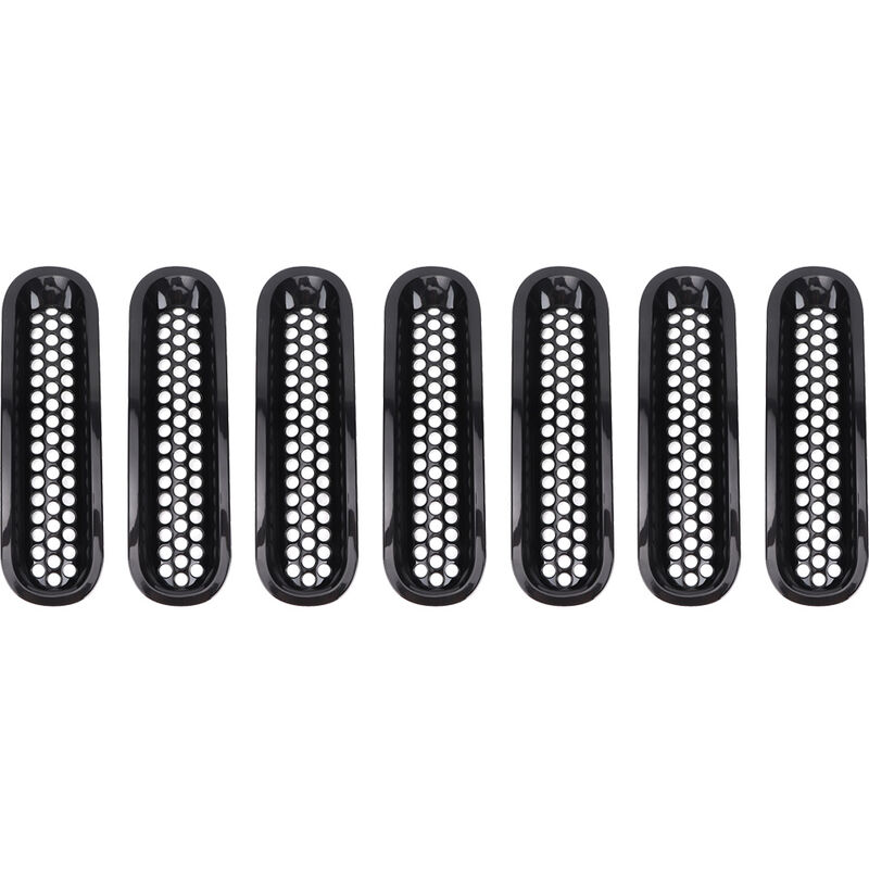 YB - Eosnow Calandre noire en maille pour pare-choc avant de voiture, 7 pièces, adaptée à la Jeep Wrangler jk 2007 – 2017