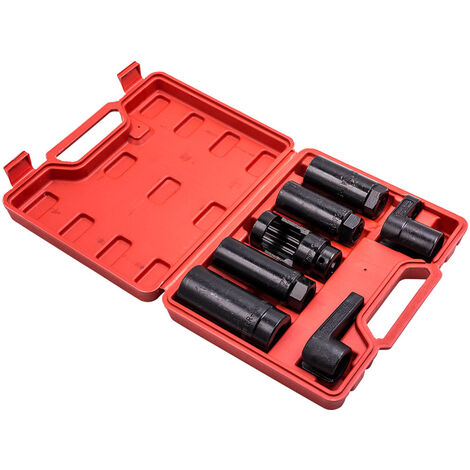 7pcs Juego Vasos Sonda para Lambda 1/2" Drive 22mm/27mm/29mm Socket Set Tool Kit