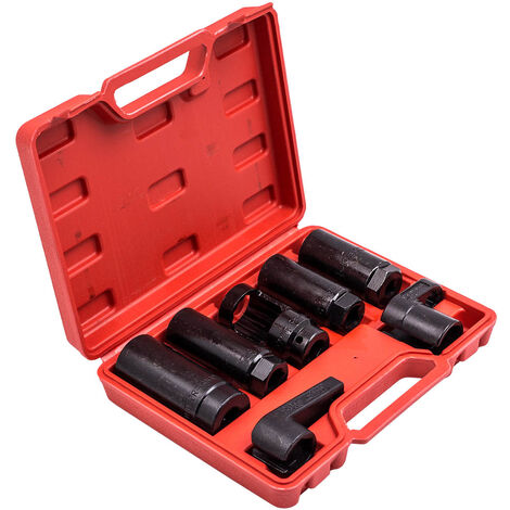 7PCS Oxygen Sensor O2 Removal Oil Pressure Sending Unit Pull Tool Kit 1/2" Drive