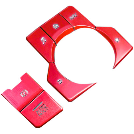 7pcs Red Electronic Handbrake Multimedia Button Cover Trim for Mazda 3 6 CX-5 CX-9 2016-2020 Center Console Sticker