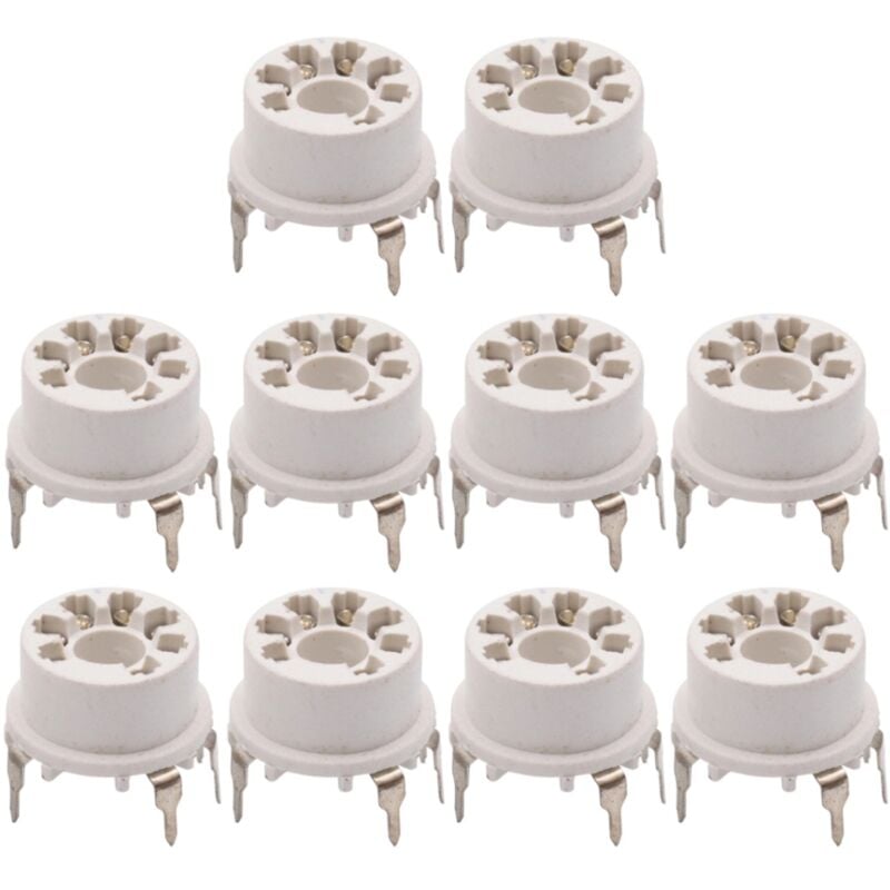 7Pin Base de Valve Prise Tube à Vide en Plastique pour B & W 6J1 6Z4 6X4 12AE6 6AT6 6BK6 12AV6 6AQ6 6J5 Hifi Audio AMP 10 PièCes SéRies Blanc