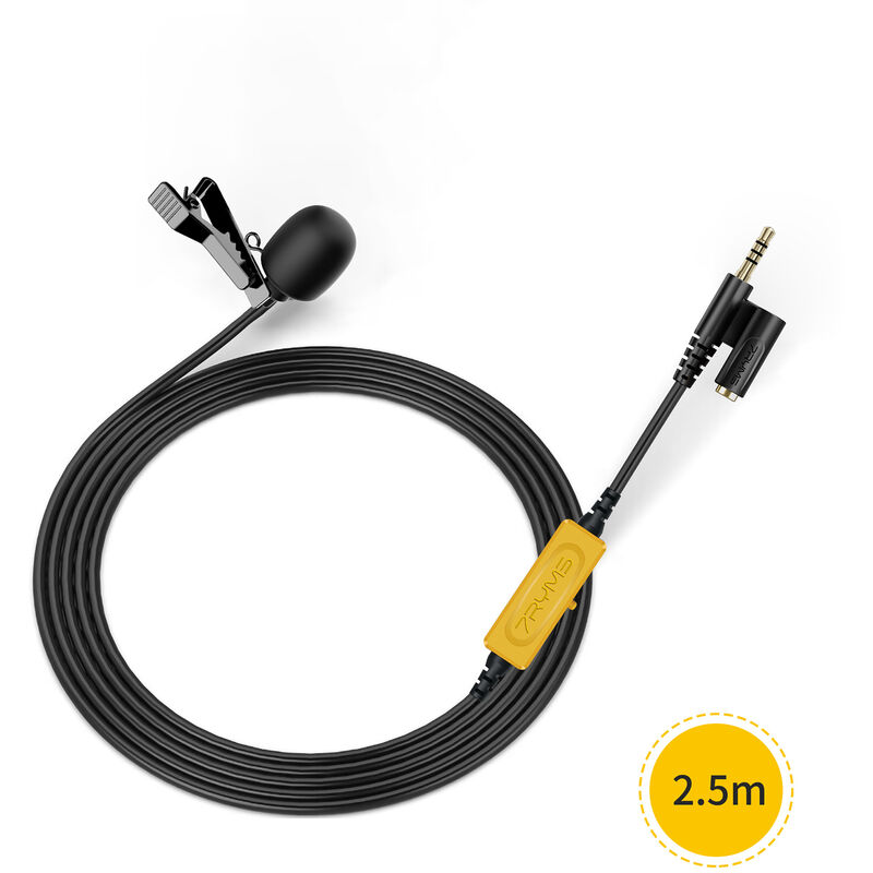 

7RYMS S.LAV 01 Microfono de solapa multifuncional Microfono de solapa con clip omnidireccional Enchufe TRRS de 3,5 mm con conector para auriculares