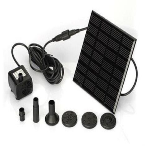 7V 1.2W Solar Springbrunnenpumpe, Solar Wasserpumpe mit 6 Düsen Bürstenloses Tauchpumpen-Kit，11x11cm，Leitungslänge 3m