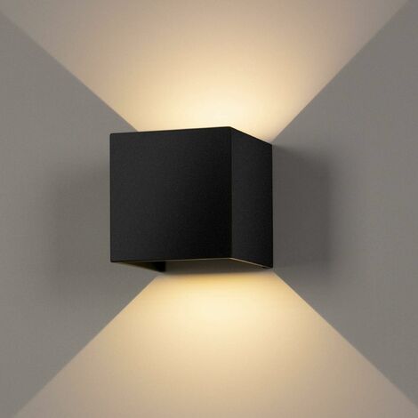 7W Led Applique murale chambre Moderne Interieur, Up and Down Design Réglable Lampe, Aluminium luminaires applique murale led Noir pour Chambre Maison Couloir Salon (Blanc Chaud )
