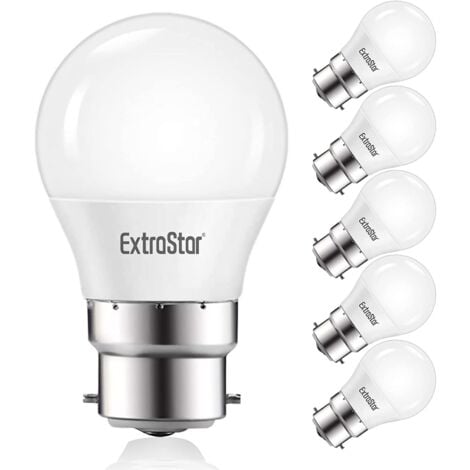 7W LED G45 Golf Ball Bulb B22 Daylight 6500K (Pack of 6)