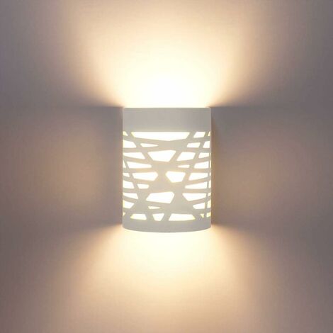 7W LED Indoor Wandleuchte Weiß Wandleuchte Gips Wandleuchten für Schlafzimmer Flur Wohnzimmer Küche - Warmweiß [Energieklasse A+]