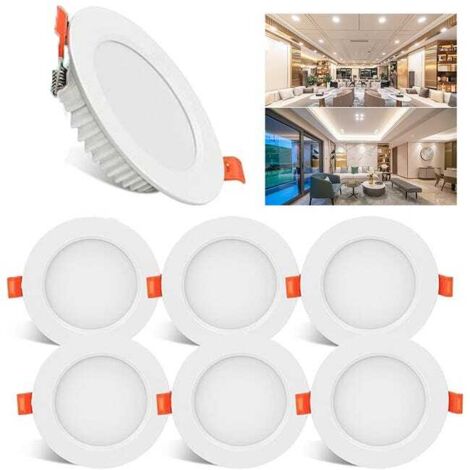 7x LED Einbauspot 5W – Flacher Deckenstrahler Innen