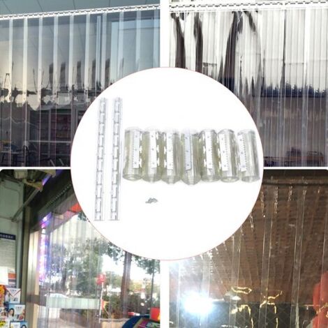 7X PVC Strip Curtain Plastic Soft Freezer Room Door Curtain Kit Hanging 18cm x2m
