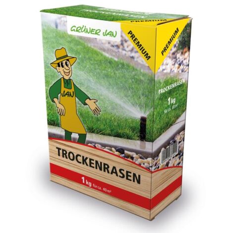 7x1kg Grüner Jan Trockenrasen Premium Rasensamen Hitzebeständig ca 400m2 Fläche