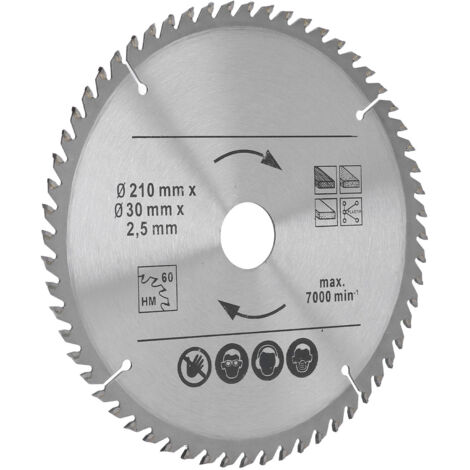8-1/4 Zoll Hartmetall-Kreissägeblatt zum Schneiden von Holz und Kunststoff, kompatibel mit Gehrungs- und Tischkreissägen.