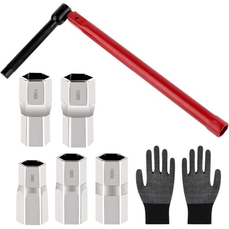 8-12 mm Vertikal-Gewindebohrerschlüssel-Set mit 5 Muttern für Sanitärinstallationen