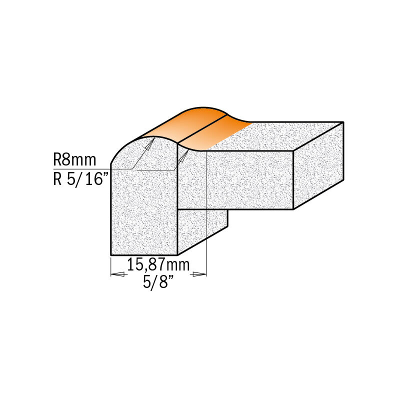 981.501.11 FRAISE POUR COIN SUPeRIEUR HW S=12 D=25,4X12,7 R=7,93