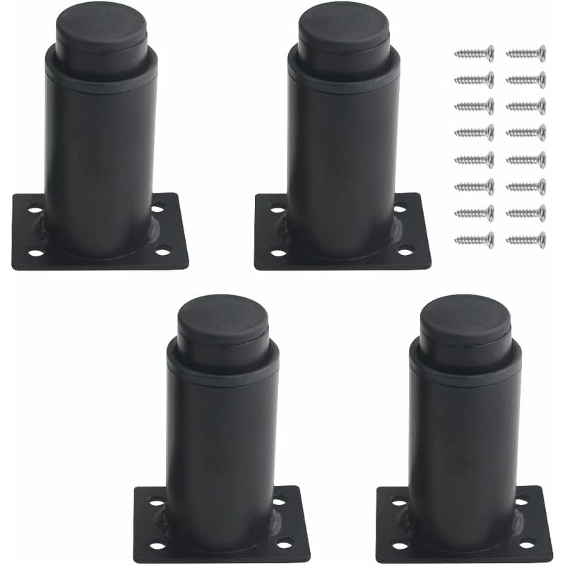 8 à 12 cm, noir)Lot de 4 pieds de meubles réglables en métal robuste pour table, lit, canapé