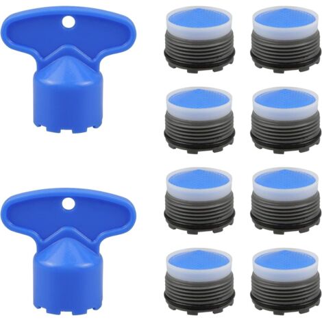 8 aérateurs de robinet M18 avec 2 clés en plastique