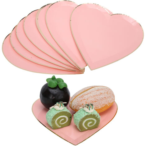 8 assiettes en papier rose pour anniversaire, Saint-Valentin ou mariage, décoration de table (lot de 8)