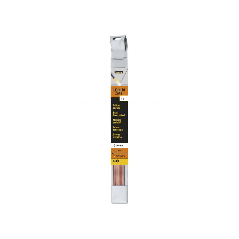 GYS - 8 Baguettes laiton enrobé ø 2,0mm L.500 mm
