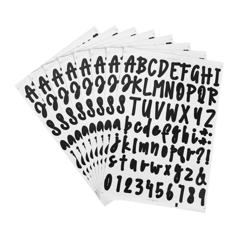 Image of 8 Blatt Selbstklebende Vinyl Buchstaben Zahlen Satz, Aufkleber diy Skript Pantry Etiketten für