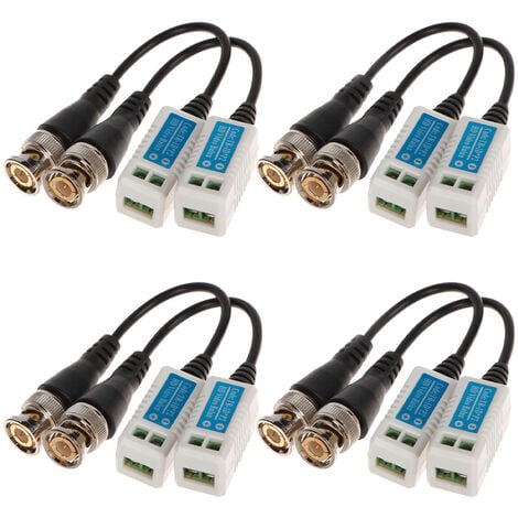 HOUSECURITY 8 BNC VIDEO BALUN TRANSMITTERS 5MPX AHD CVI TVI CVBS VIDEO SURVEILLANCE CAMERA