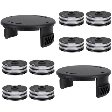 8 bobinas de hilo para desbrozadora compatibles con Parkside 13600210 + 2 tapas. Repuesto para bobinas de hilo para desbrozadora Parkside. Repuestos para LIDL PRTA 20-Li C3 A1B2 PRT 550 A1 A3 PRT 300 