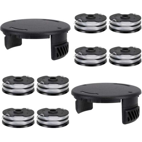 8 bobines de fil compatibles Parkside 13600210 - Inclut 2 couvercles - Pièces détachées pour LIDL PRTA 20-Li, C3, A1B2, PRT 550 A1/A3, PRT 300 A1 - Qualité fiable.