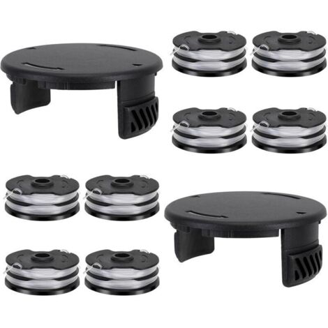 8 bobines de fil compatibles Parkside 13600210 - Inclut 2 couvercles - Pièces détachées pour LIDL PRTA 20-Li, C3, A1B2, PRT 550 A1/A3, PRT 300 A1 - Qualité fiable.
