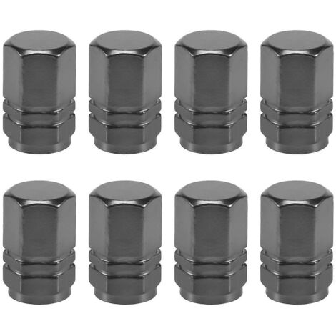 8 bouchons de valve de pneu anti-poussière pour voiture, forme hexagonale