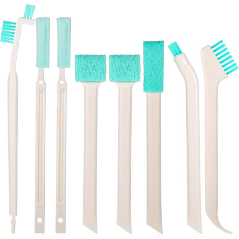 8 Brosses de Nettoyage Miniatures pour Espaces Étroits, Kit de Brosses Créatives pour Joints, Fenêtres, Robinet et Surfaces Inaccessibles