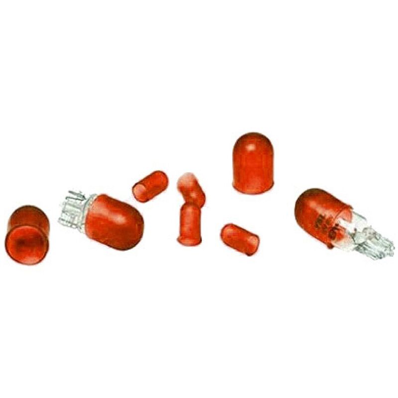 8 caches ampoules - T5 T10 - Rouge - Rouge