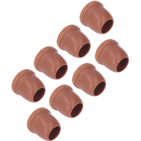 8 Capuchons de Protection TPE Marron pour Pieds de Chaise, Protège-Sols pour Meubles, Table et Tabouret