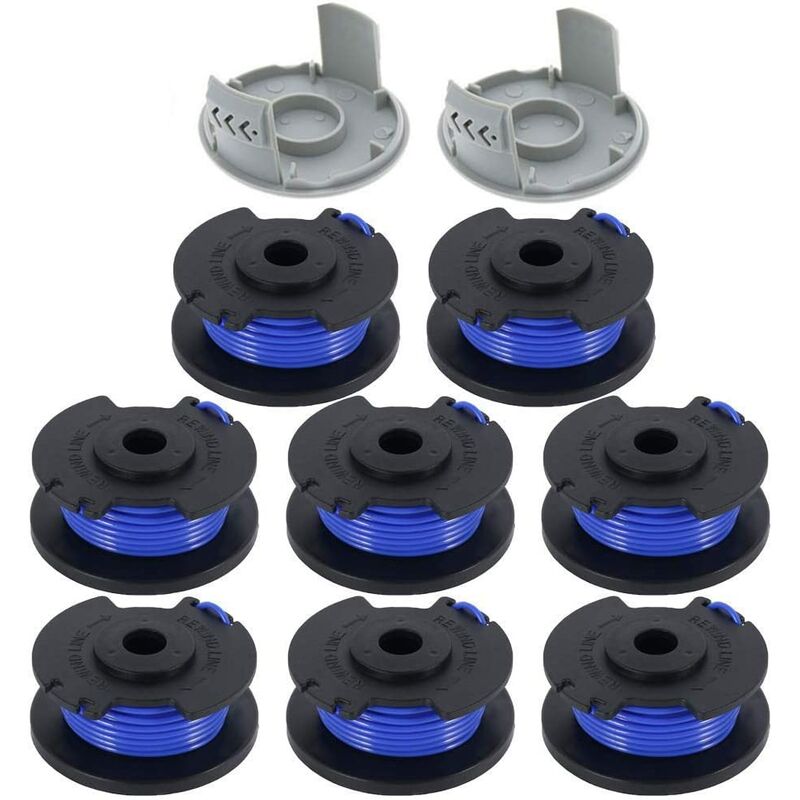 

8 carretes de alambre de repuesto para desbrozadora 0.065 "18V 24V 40V Compatible Ryobi One + AC14RL3A, String Autofeed 522994001 Tapa para