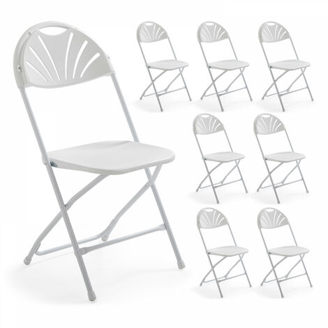 8 chaises pliantes de réception blanches