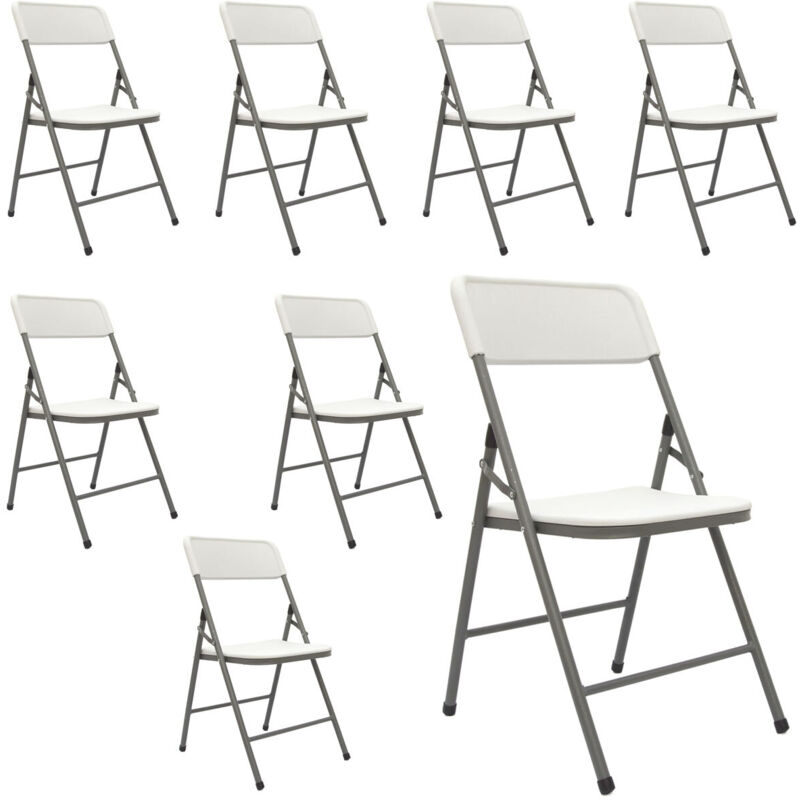 8 Chaises Pliantes jusqu'à 150kg - Siège de Jardin et Balcon Pliable - Plastique