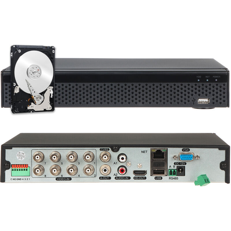 8-CHANNEL hybrid cloud ip dvr 5 mpx hard disk 160 gb