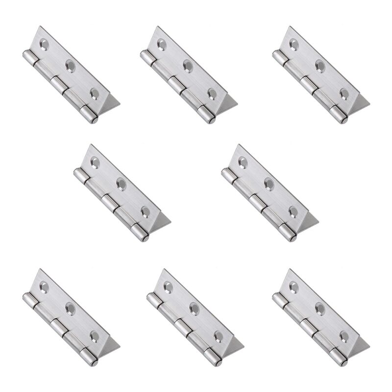 Ahlsen - 8 Charnières Pliables en Acier Inoxydable pour Portes, Fenêtres, Armoires - Charniere 75 x 50 x 1.5mm