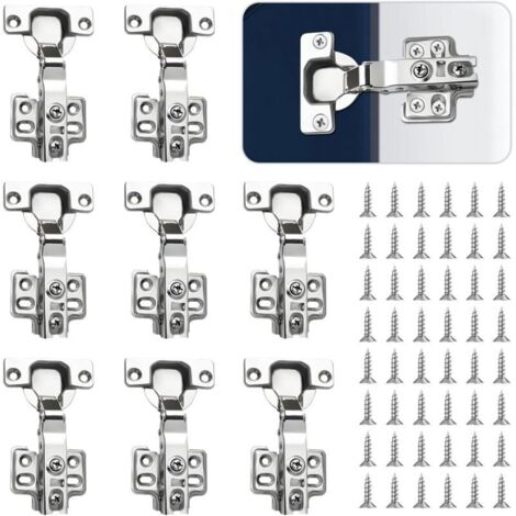 8 Charnières Porte Placard - Charnières Porte Cuisine Avec Amortisseur 35mm - Charniere Porte Cuisine - Charniere Meuble - Pour Armoires, Dressing Et Cuisine Moderne