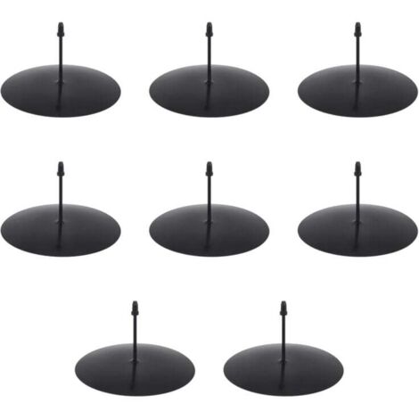 8 cm großer Kerzenhalter aus Metall in Kronenform, Weihnachtskerzenteller mit schwarzen Klammern