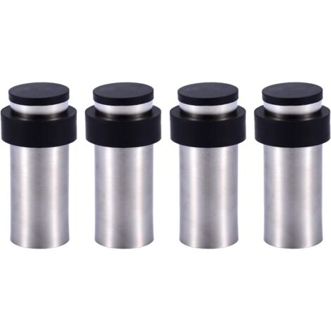8 cm großer Türstopper aus Edelstahl mit Gummi-Türstopper für Boden oder Wand (4er-Set)